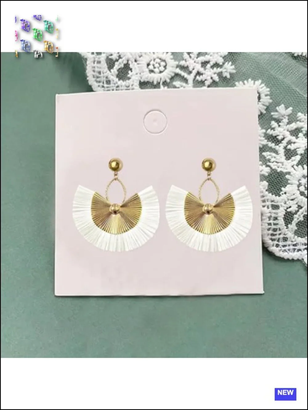 Straw Tassel Statement Earrings Bohemian Geometric Handmade Dangle Earrings